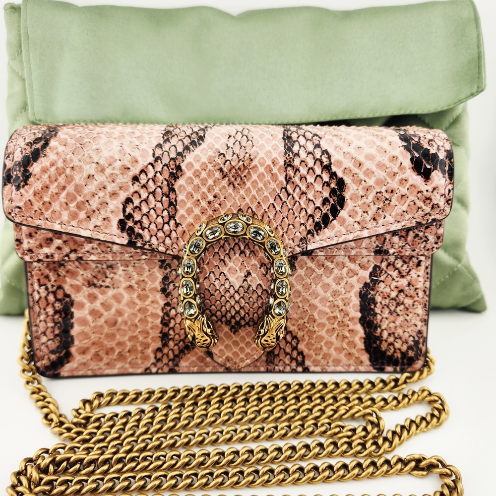 Gucci *RARE* Dionysus Snake Print Crossbody Bag with Gold Chain